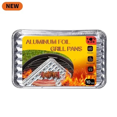 10pk alüminyum folyo ızgara tavaları delikli